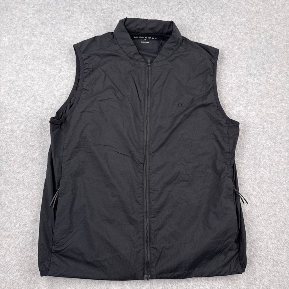 Municipal RTP Ready to Perform Vest Mens Small Black Full Zip Athletic Back Vent